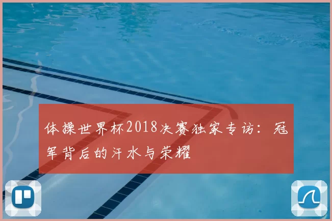 体操世界杯2018决赛独家专访:冠军背后的汗水与荣耀